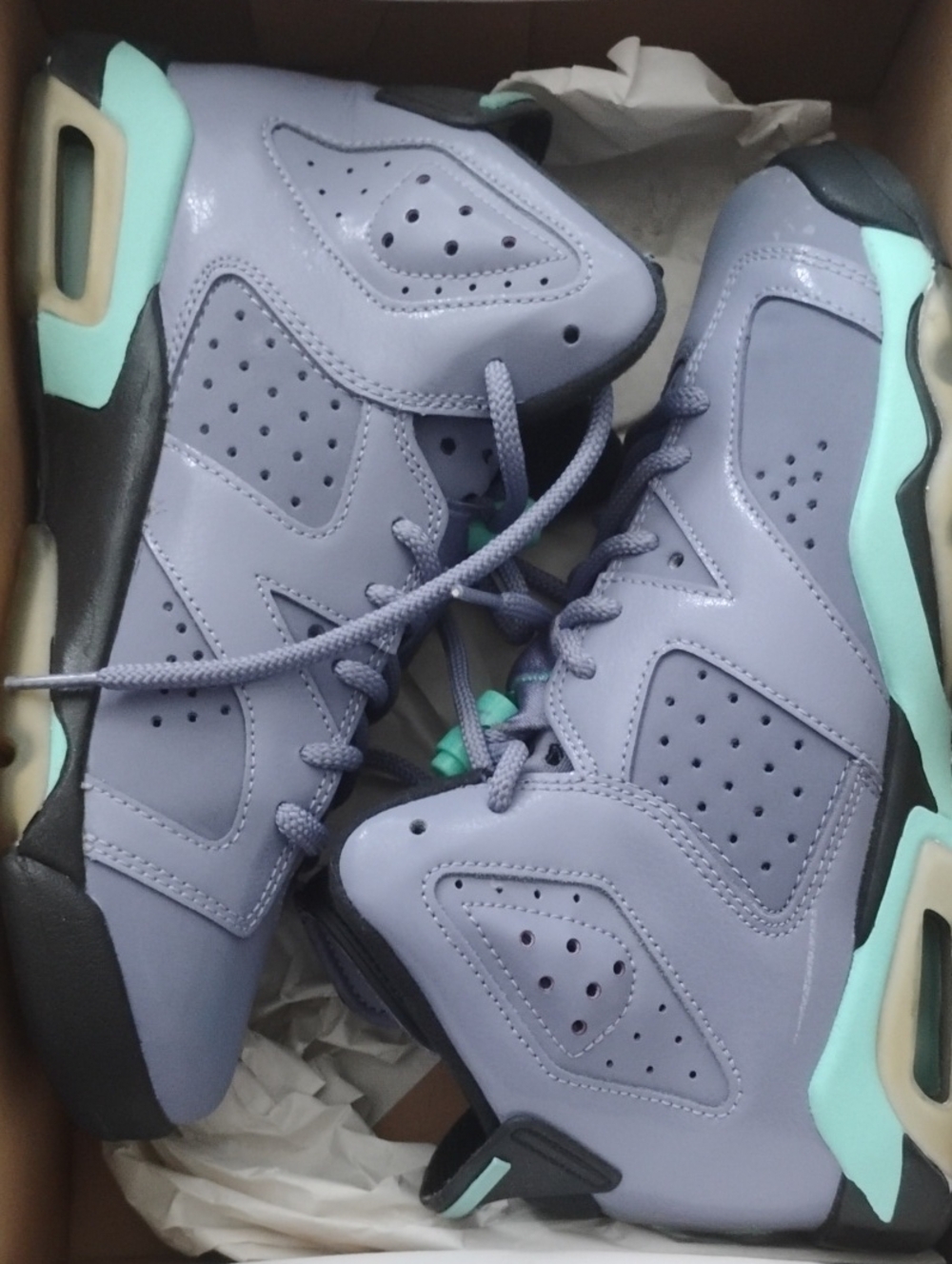Jordan Kids Lavender and Mint High-Top Sneakers